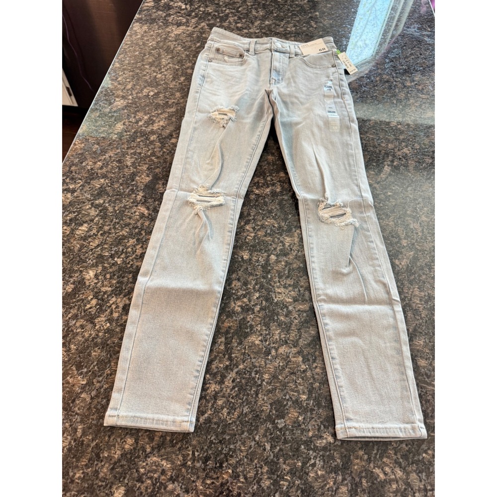 Aeropostale Aero High Rise Jegging Light Wash Distressed Ripped Jeans 6R NEW